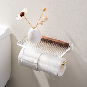 Punch-free Toilet Paper Roll Stand Toilet Wall-mounted Tissue Box (Option: Acrylic-Double roll)