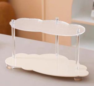 Wavy Acrylic Shelf Living Room Desktop Cup Storage Rack (Option: Small Size Cream Color)