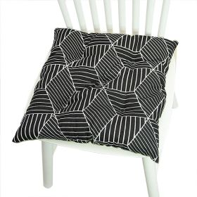 Printed Polyester Linen Cotton And Linen Five-circle Chair Cushion Bay Window Round (Option: 40CM Square 015-40x40cm)