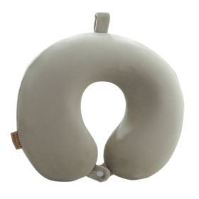Memory Pillow U-shaped Pillow Core Travel Solid Color (Option: Khaki-About 30x28cm)