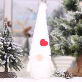 Christmas Decoration Plush Long Hat Forest Man Doll Ornaments (Option: White Hat)