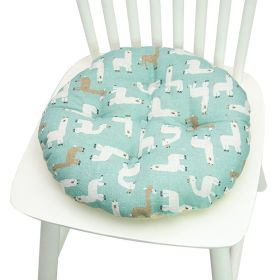 Printed Polyester Linen Cotton And Linen Five-circle Chair Cushion Bay Window Round (Option: 40CM Round 009-40x40cm)