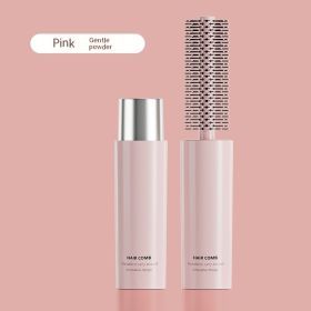 Portable Hair Curling Comb Inner Buckle Cylinder Rolling Comb (Option: Ruo Ying Pink)