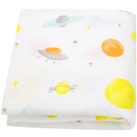 Summer Baby Blanket Bamboo Cotton Gauze Bath Towel (Option: Yellow Planet-120x120)