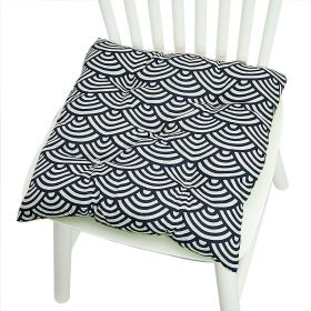 Printed Polyester Linen Cotton And Linen Five-circle Chair Cushion Bay Window Round (Option: 40CM Square 014-40x40cm)