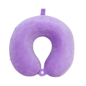 Memory Pillow U-shaped Pillow Core Travel Solid Color (Option: Purple-About 30x28cm)