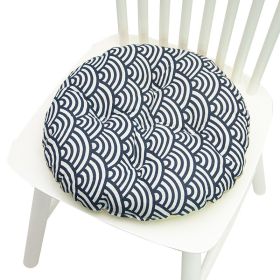 Printed Polyester Linen Cotton And Linen Five-circle Chair Cushion Bay Window Round (Option: 40CM Round 014-40x40cm)