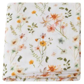 Summer Baby Blanket Bamboo Cotton Gauze Bath Towel (Option: Fresh Flowers-120x120)