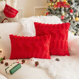 Christmas Party Decorative Back Cushion Cover (Option: Red Elk-30x50cm Without Core)