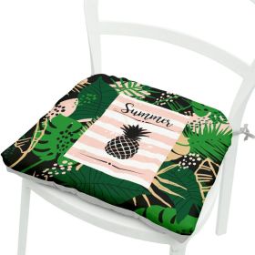 Green Leaves Geometric Polyester Chair Cushion Flowers And Plants (Option: Square 2 Leaves No 3-Velvet)
