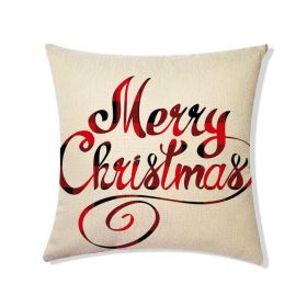 Christmas Linen Pillow Cover Home Decoration (Option: 4 Style-45 X45cm Without Pillow)