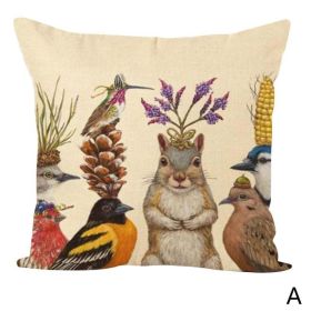 New Animal Owl Cushion Cover Pillowcase Without Pillow Core (Option: 3 Style-45x45cm)