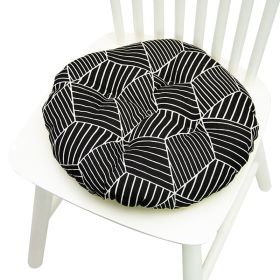 Printed Polyester Linen Cotton And Linen Five-circle Chair Cushion Bay Window Round (Option: 40CM Round 015-40x40cm)