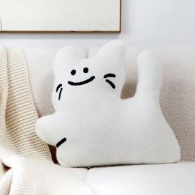 Cat Pillow Cover Cartoon Living Room Sofa (Option: White Jump-45x45)