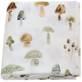 Summer Baby Blanket Bamboo Cotton Gauze Bath Towel (Option: Ink Mushroom-120x120)