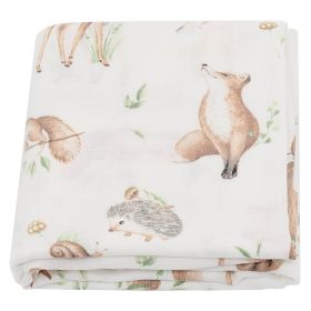 Summer Baby Blanket Bamboo Cotton Gauze Bath Towel (Option: Fox And Deer-120x120)