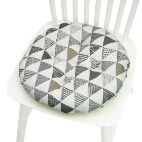 Printed Polyester Linen Cotton And Linen Five-circle Chair Cushion Bay Window Round (Option: 40CM Round 012-40x40cm)