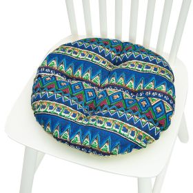Printed Polyester Linen Cotton And Linen Five-circle Chair Cushion Bay Window Round (Option: 40CM Round 018-40x40cm)