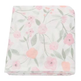 Summer Baby Blanket Bamboo Cotton Gauze Bath Towel (Option: Romantic Pink Floral-120x120)