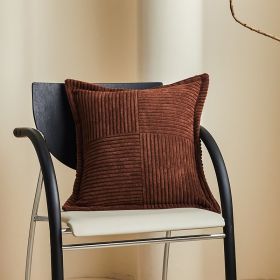 Solid Christmas Corduroy Corn Stripe Cushion Cover (Option: Dark Coffee-45x45cm)