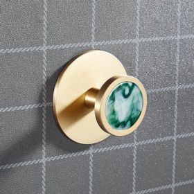 Brass Hat-and-coat Drilling Adhesive Hanging Storage Hook (Option: Wafer Green Shell)