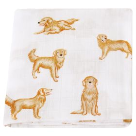 Summer Baby Blanket Bamboo Cotton Gauze Bath Towel (Option: Golden Retriever-120x120)