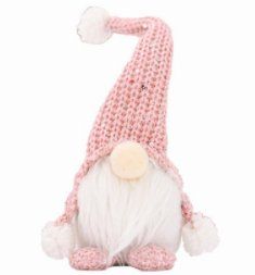 Forest Elderly Knitted Hat Standing Posture Doll Ornaments (Color: Pink)