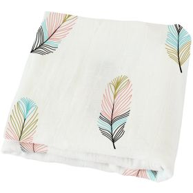 Summer Baby Blanket Bamboo Cotton Gauze Bath Towel (Option: Classic Feather-120x120)