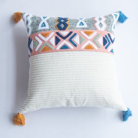 Tufted Towel Pillow Cover Embroidered Bohemian Style Cushion Cover Waist (Option: 45x45cm-30x50cm Without Pillow Core)