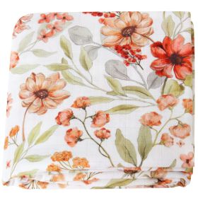 Summer Baby Blanket Bamboo Cotton Gauze Bath Towel (Option: Pomegranate Blossom-120x120)