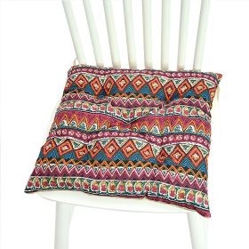 Printed Polyester Linen Cotton And Linen Five-circle Chair Cushion Bay Window Round (Option: 40CM Square 019-40x40cm)