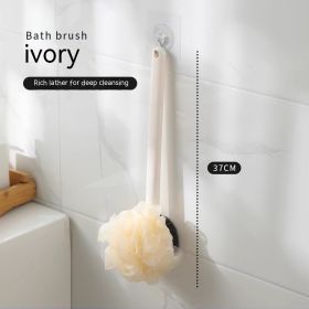 Bath Brush Back Soft Hair Bath Female Bath Brush Back Rub Bath Towel (Option: White With Bath Ball)