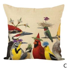 New Animal Owl Cushion Cover Pillowcase Without Pillow Core (Option: 1 Style-45x45cm)