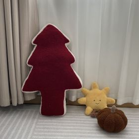 Cotton Pine Tree Large Christmas Tree Shaped Plush Pillow Sleeping Cute Sofa Lumbar Pillow Home Decoration Photo Props (Option: Red Pine-72cm)