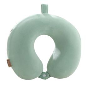 Memory Pillow U-shaped Pillow Core Travel Solid Color (Option: Water Green-About 30x28cm)