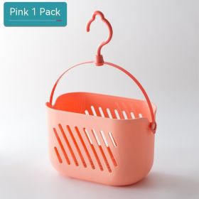 With Cord Hook Bathroom Hanging Basket Storage Sundries (Color: Pink)