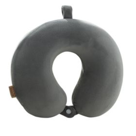Memory Pillow U-shaped Pillow Core Travel Solid Color (Option: Dark Gray-About 30x28cm)