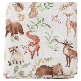 Summer Baby Blanket Bamboo Cotton Gauze Bath Towel (Option: Forest Manor-120x120)