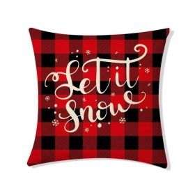 Christmas Linen Pillow Cover Home Decoration (Option: 7 Style-45 X45cm Without Pillow)