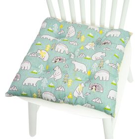 Printed Polyester Linen Cotton And Linen Five-circle Chair Cushion Bay Window Round (Option: 40CM Square 010-40x40cm)