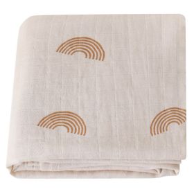 Summer Baby Blanket Bamboo Cotton Gauze Bath Towel (Option: Brown Coffee Rainbow-120x120)