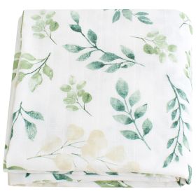 Summer Baby Blanket Bamboo Cotton Gauze Bath Towel (Option: Light Green Leaves-120x120)