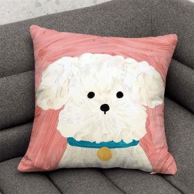 Cute Dog Cartoon Throw Pillow Dormitory Bedroom Square (Option: GG 5-50x 50cm-With pillow core)