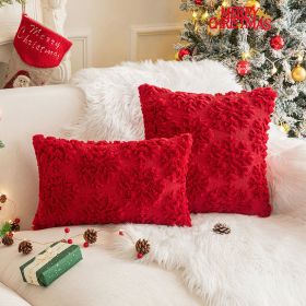 Christmas Party Decorative Back Cushion Cover (Option: Red Snowflake-50X50cm Without Core)