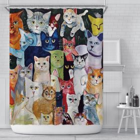 Waterproof Polyester Bathroom Curtain Shower Curtain (Option: 2-120g)