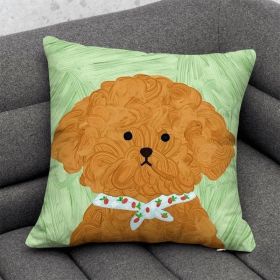 Cute Dog Cartoon Throw Pillow Dormitory Bedroom Square (Option: GG 1-45x 45cm-With pillow core)