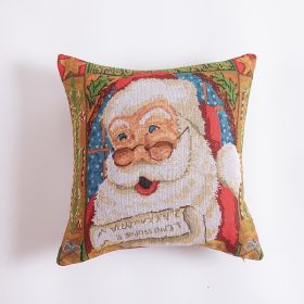 Pillow Cover Christmas Tree Snowflake David's Deer Snowman (Option: Old Man-45x45cm Pillow Core)