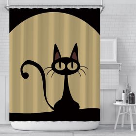 Waterproof Polyester Bathroom Curtain Shower Curtain (Option: 6-120g)