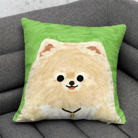 Cute Dog Cartoon Throw Pillow Dormitory Bedroom Square (Option: GG 7-45x 45cm-With pillow core)
