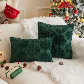 Christmas Party Decorative Back Cushion Cover (Option: Christmas Green Snowflake-50X50cm Without Core)